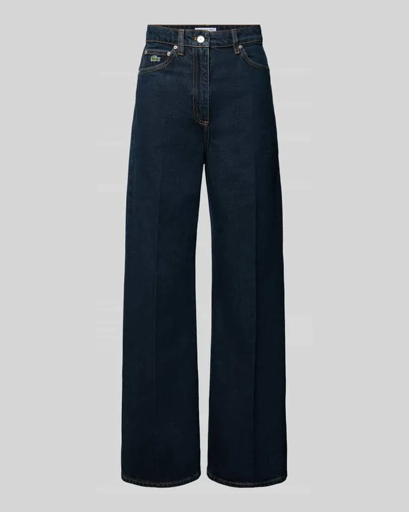 Lacoste Wide Fit Jeans mit Logo-Detail Dunkelblau