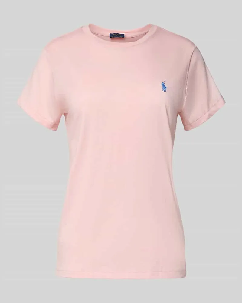 Ralph Lauren T-Shirt mit Label-Stitching und Rundhalsausschnitt Pink