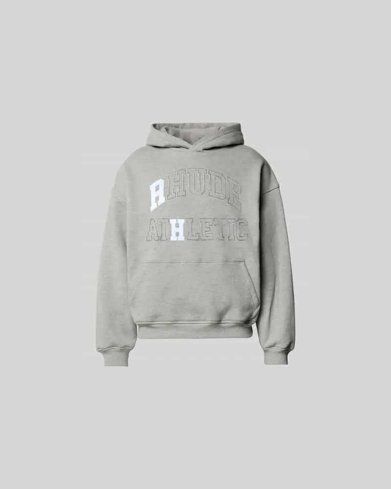 RHUDE Oversized Hoodie mit Logo-Print Mittelgrau