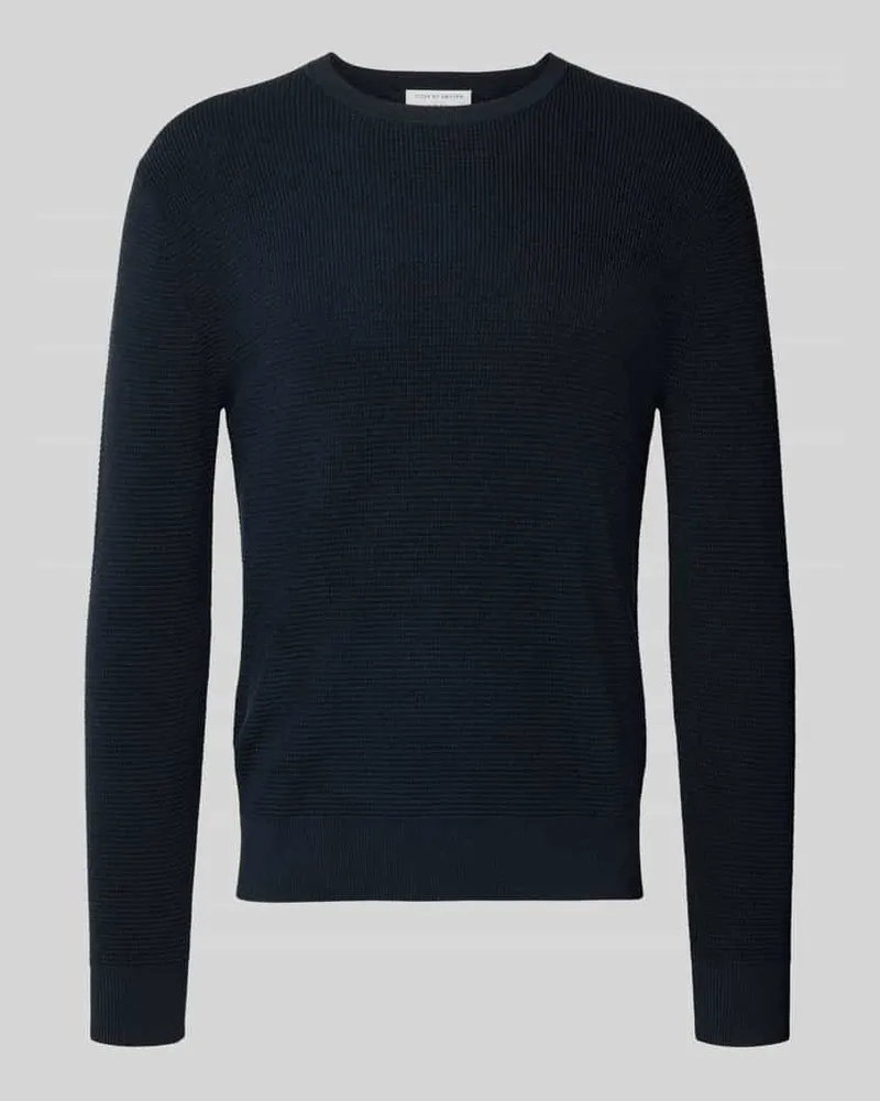 Tiger of Sweden Strickpullover mit gerippten Abschlüssen Modell 'Connor Dunkelblau