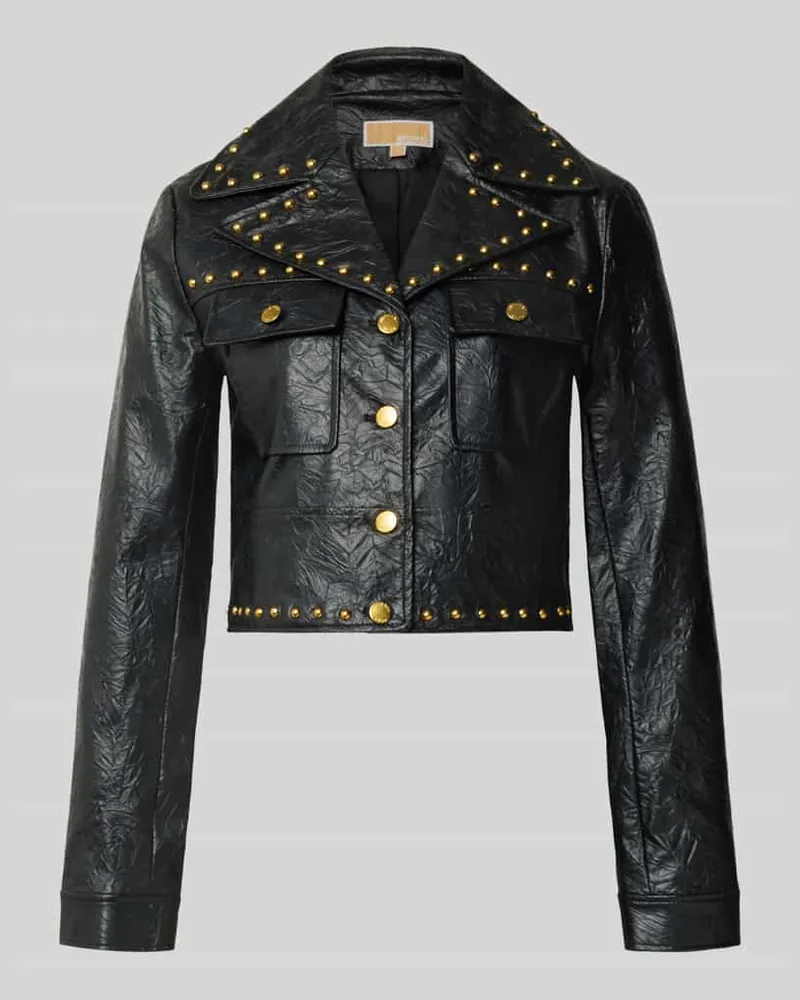 Michael Kors Cropped Jacke in Leder-Optik Modell 'STUDDED Black
