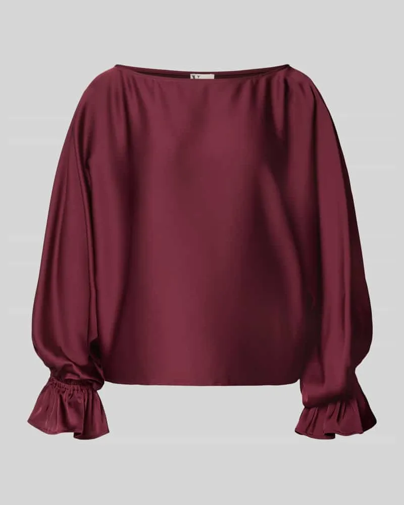 Vera Mont Blusenshirt aus Satin mit Rundhalsausschnitt Dunkelrot