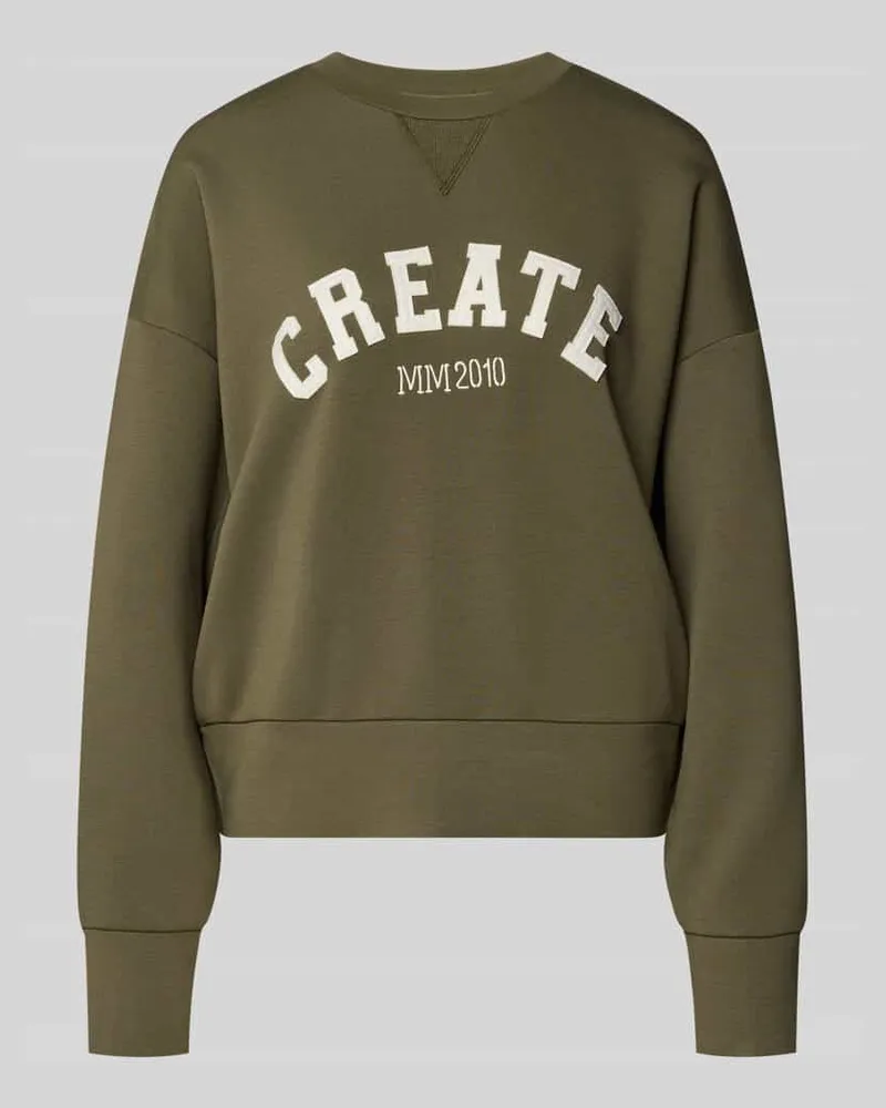 Mos Mosh Sweatshirt aus Viskose-Mix mit Rundhalsausschnitt Modell 'CELLI Oliv