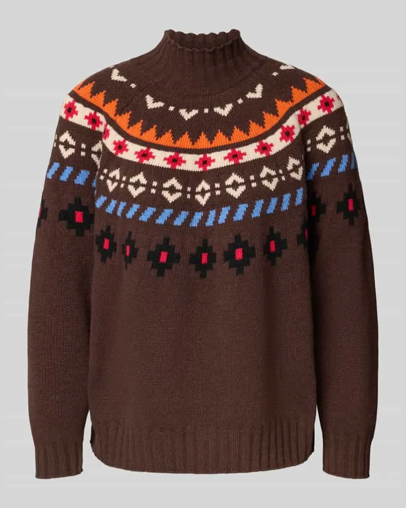 Max Mara Regular Fit Strickpullover aus reiner Schurwolle Modell 'HARDY Dunkelbraun