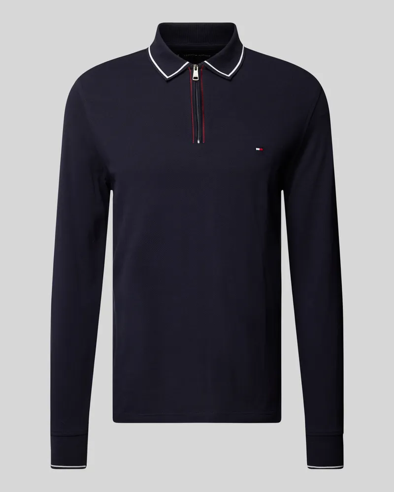 Tommy Hilfiger Slim Fit Poloshirt mit Label-Stitching Marine