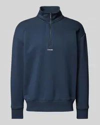 Calvin Klein Sweatshirt mit Label-Print Modell 'NANO Blau