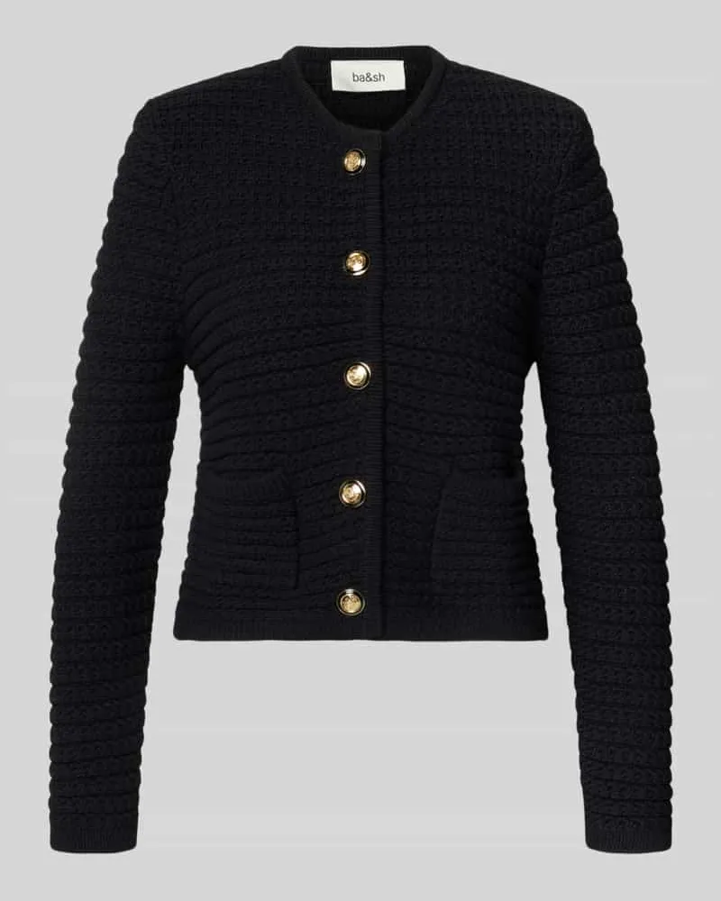 ba&sh Strickjacke mit Strukturmuster Modell 'GASPARD Black