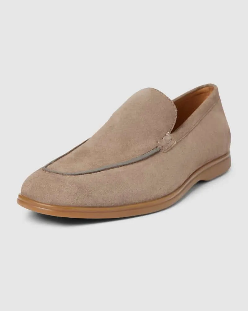 Geox Loafer aus Leder mit unifarbenem Design Taupe