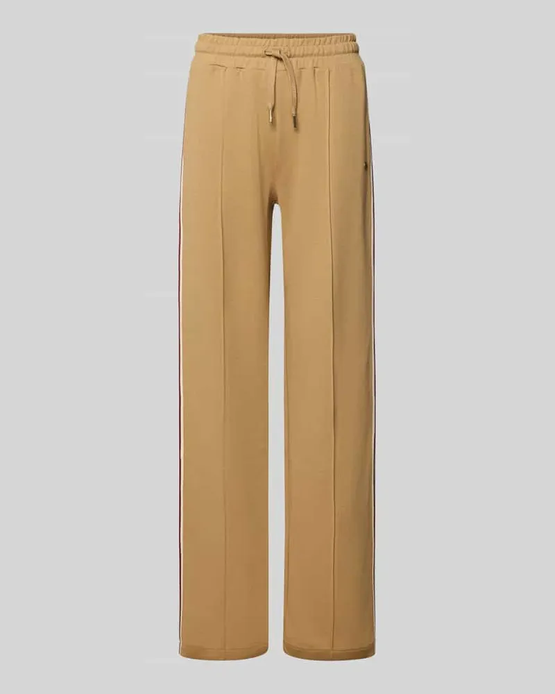 JOOP! Wide Leg Sweatpants mit fixierten Bügelfalten Modell 'TALINA Camel