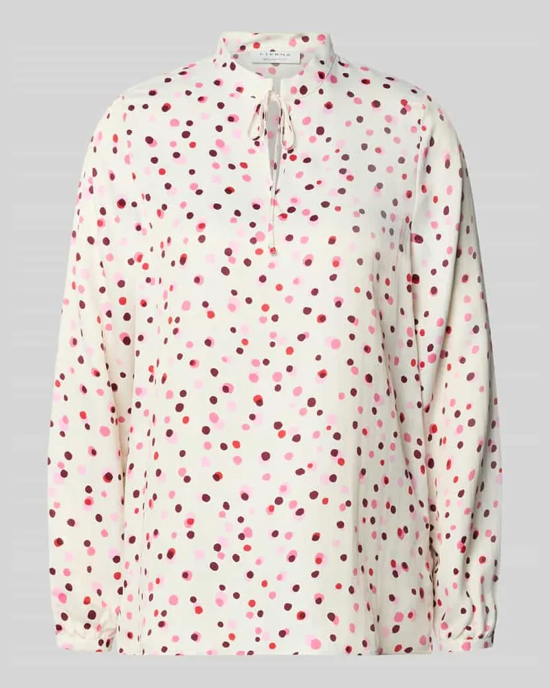 Eterna Regular Fit Bluse aus reiner Viskose mit Schlüsselloch-Ausschnitt Rot