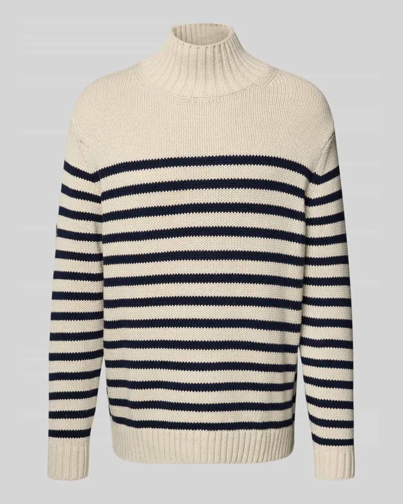 Tommy Hilfiger Relaxed Fit Strickpullover aus reiner Baumwolle Modell 'BRETON Sand