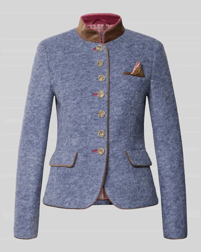White Label Slim Fit Blazer aus Lanawoll-Mix Jeansblau