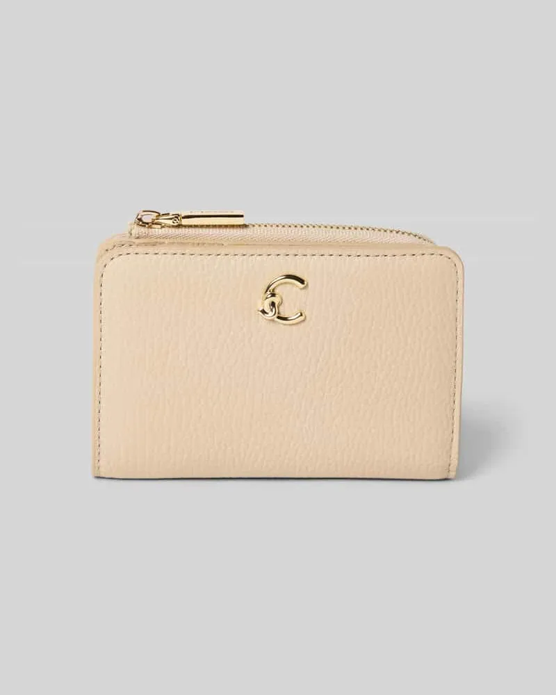 Coccinelle Portemonnaie mit Label-Detail Sand