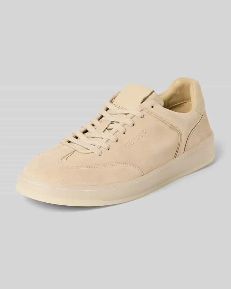 Blauer Sneaker aus echtem Leder mit Logo-Prägung Modell 'Farrell Beige
