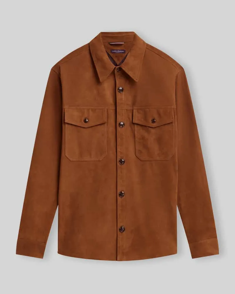 Tommy Hilfiger Relaxed Fit Lederjacke aus echtem Ziegenwildleder Hazel