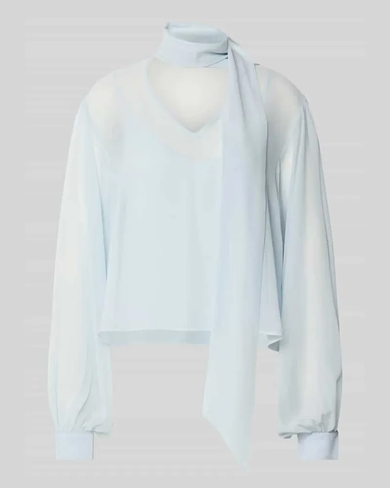 Gestuz Schluppenbluse aus fließendem Stoff Modell 'urina Hellblau