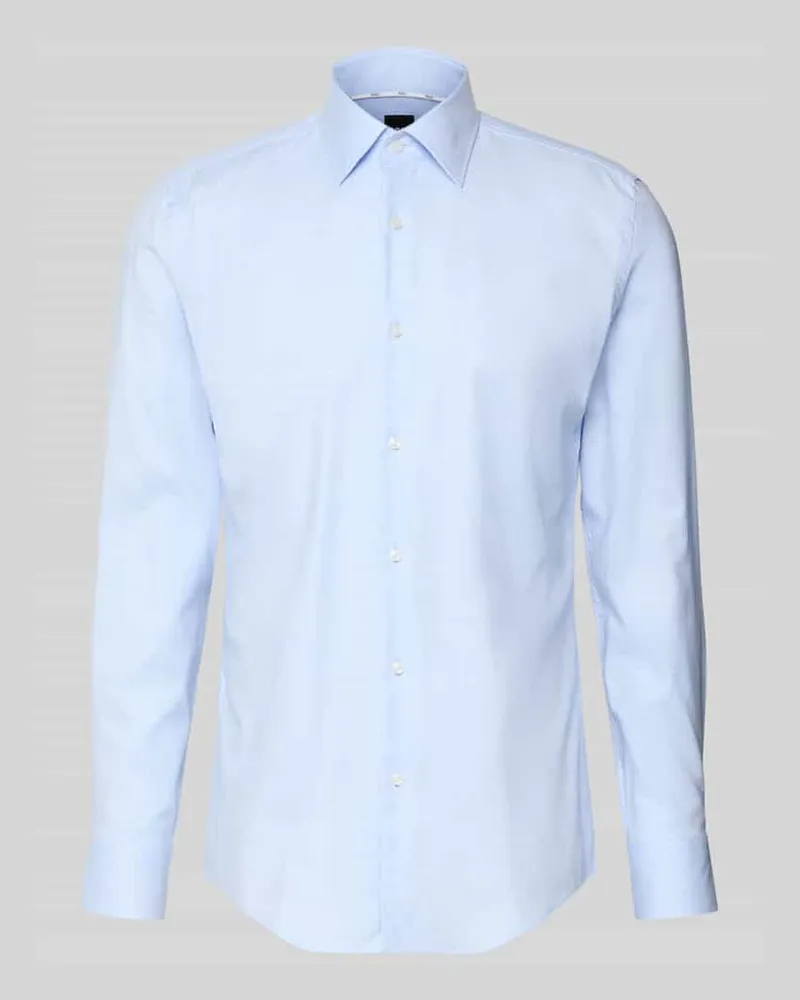 HUGO BOSS Slim Fit Businesshemd aus Baumwoll-Mix Modell 'HANK Bleu