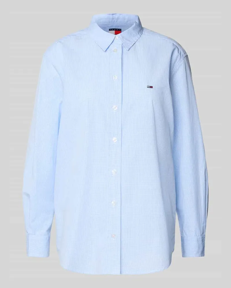 Tommy Hilfiger Comfort Fit Langarmbluse aus Baumwolle Hellblau