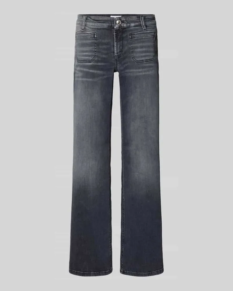 Cambio Wide Leg Jeans mit mit Paspeltaschen Modell 'TESS Hellgrau