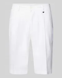 Antony Morato Slim Fit Leinenbermudas mit Bügelfalten Offwhite