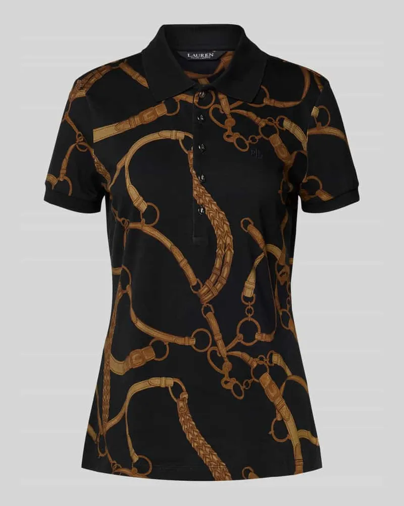 Ralph Lauren Slim Fit Poloshirt mit Label-Stitching Black
