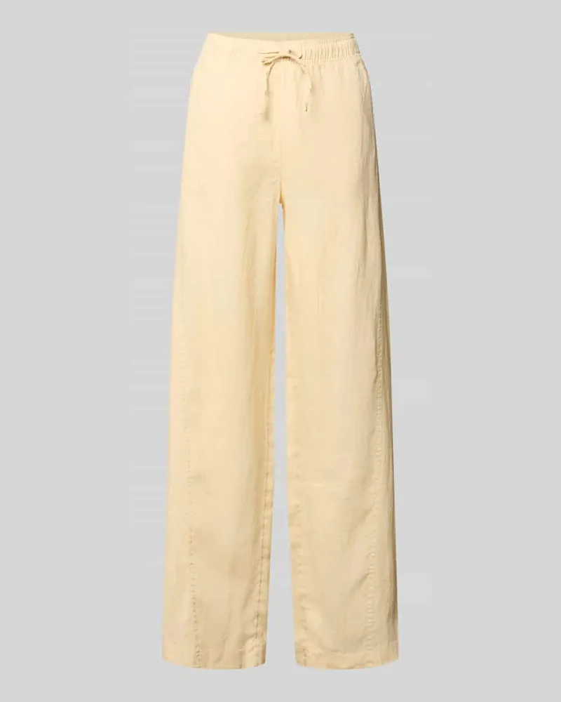 OPUS Leinenhose mit elastischem Bund Modell 'Mileni resort Hellgelb