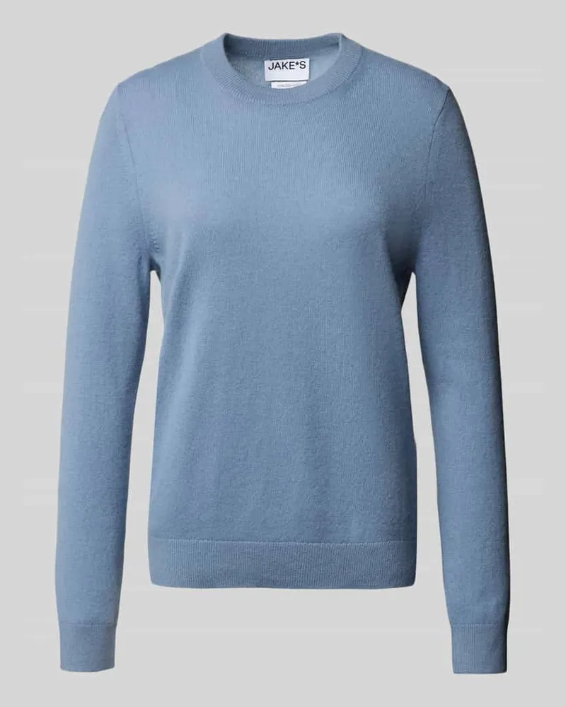 JAKE*S Strickpullover aus Kaschmir mit Rundhalsausschnitt Rauchblau