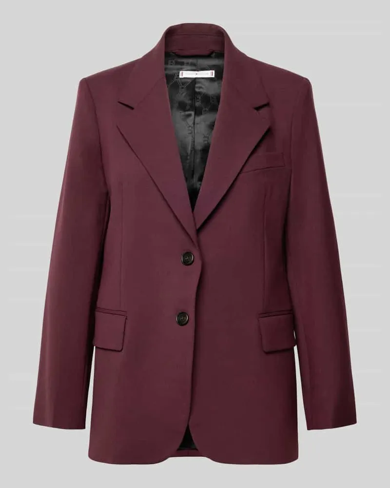 Tommy Hilfiger Relaxed Fit Kurzblazer aus Wollmix Bordeaux