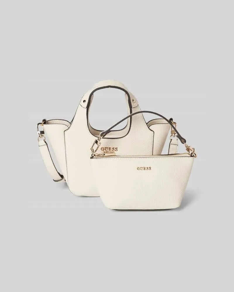 Guess 2-in Handtasche mit Label-Applikation Modell 'CALISTA Ecru