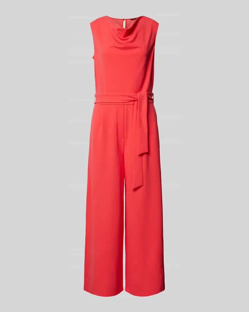 COMMA Jumpsuit mit Wasserfall-Ausschnitt Rot