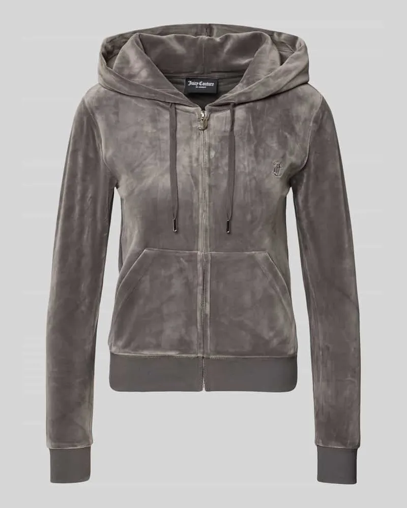 Juicy Couture Sweatjacke mit Label-Stitching Modell 'ROBERTSON Oliv