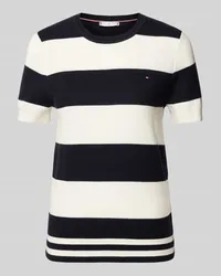 Tommy Hilfiger Strickshirt mit Logo-Stitching Modell 'RUGBY Marine