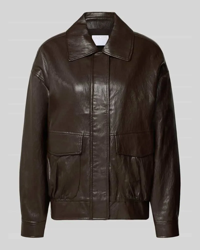 JAKE*S Bomberjacke mit Pattentaschen Schoko