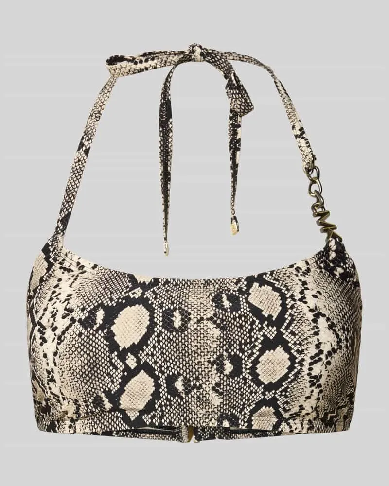 Michael Kors Bikini-Oberteil mit Logo Chain Strap Modell 'BOHO PYTHON Black