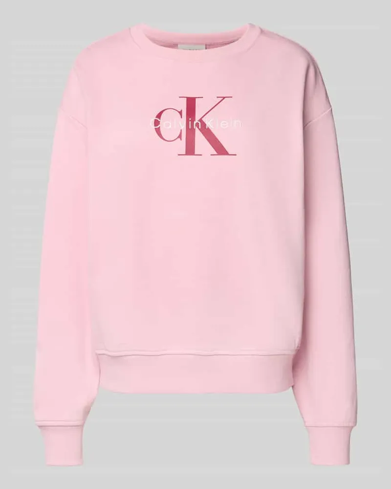 Calvin Klein Sweatshirt mit Label-Print Pink