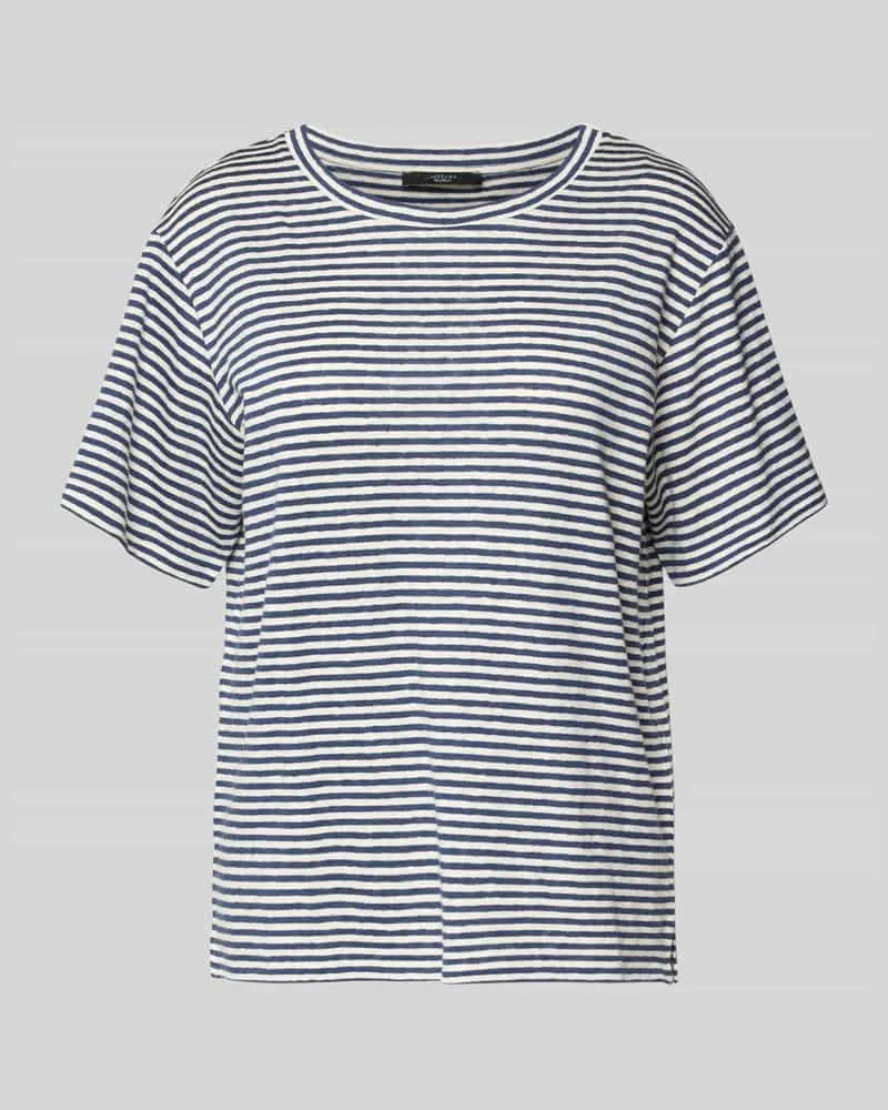 Max Mara Regular Fit T-Shirt aus Leinen-Mix Modell 'PELOTA Marine