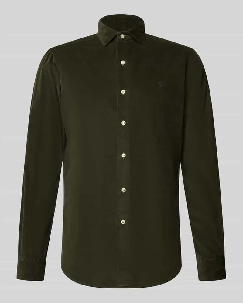 Ralph Lauren Regular Fit Freizeithemd mit Logo-Stitching Modell 'CORDUROY Oliv