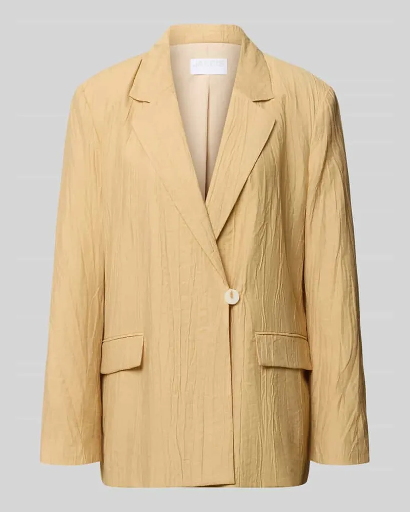 JAKE*S Straight Fit Blazer aus Viskose-Mix mit Strukturmuster Gelb