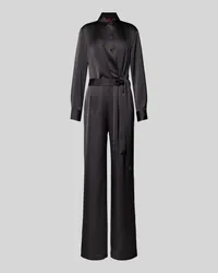 HUGO BOSS Jumpsuit aus Satin mit Bindegürtel Modell 'Klessia Black