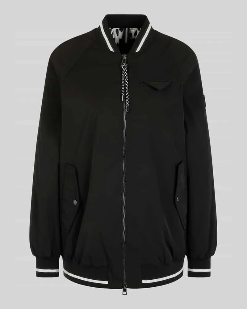 Marc Cain Loose Fit Bomberjacke mit College-Kragen Black