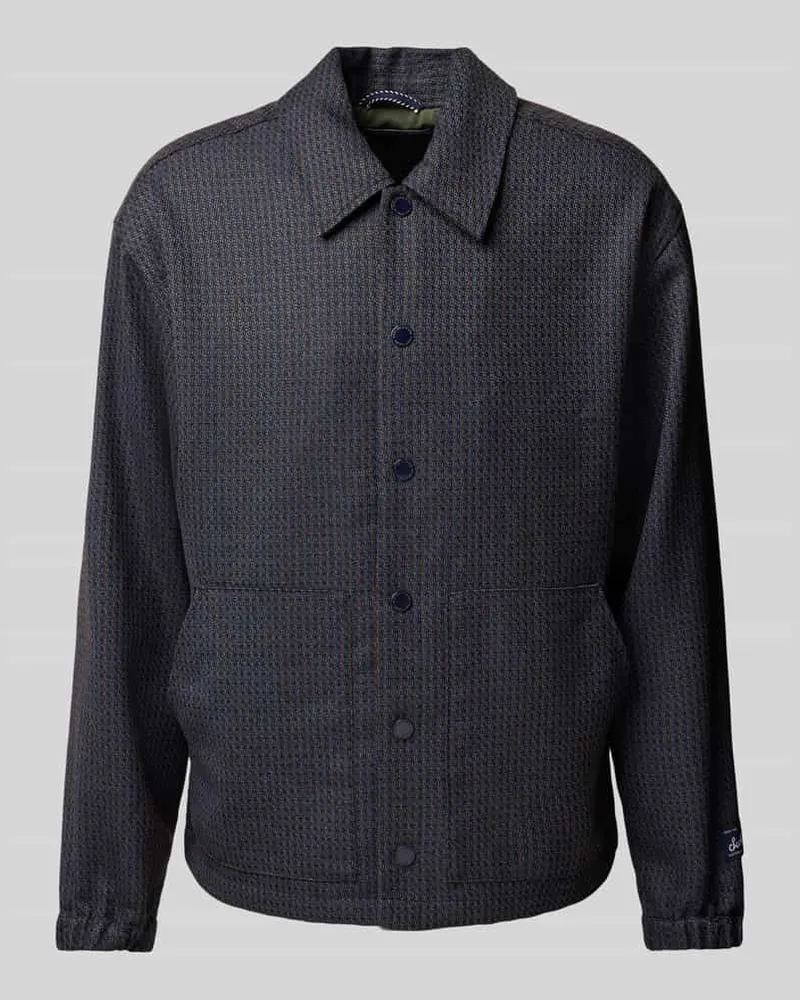Scotch&Soda Regular Fit Hemdjacke mit aufgesetzten Eingrifftaschen Dunkelblau