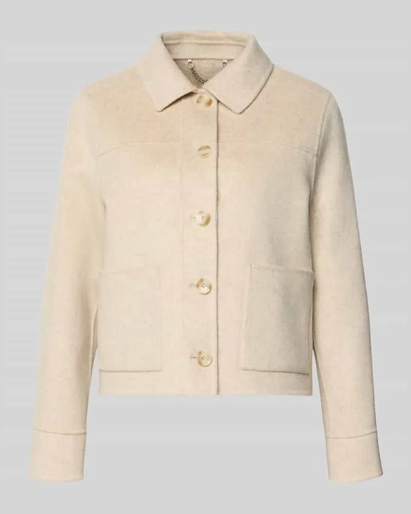 Milano Italy Jacke aus Lanawolle mit aufgesetzten Taschen Kitt