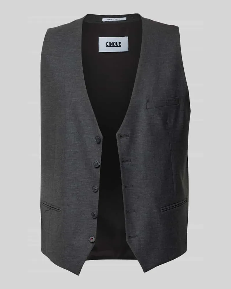 cinque Weste mit V-Ausschnitt und Knopfleiste Modell 'Totti Anthrazit