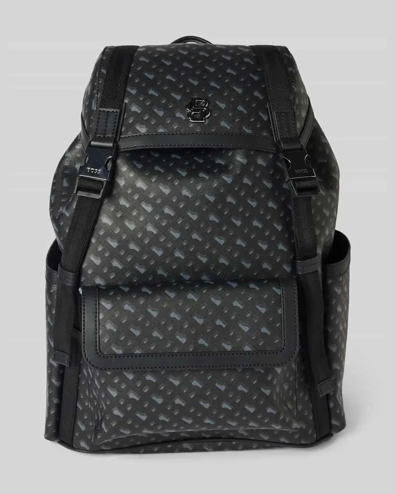HUGO BOSS Rucksack mit Label-Applikation Modell 'ICON Anthrazit