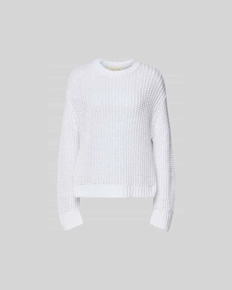 Juvia Sweatshirt in Loch-Strick-Optik Weiss