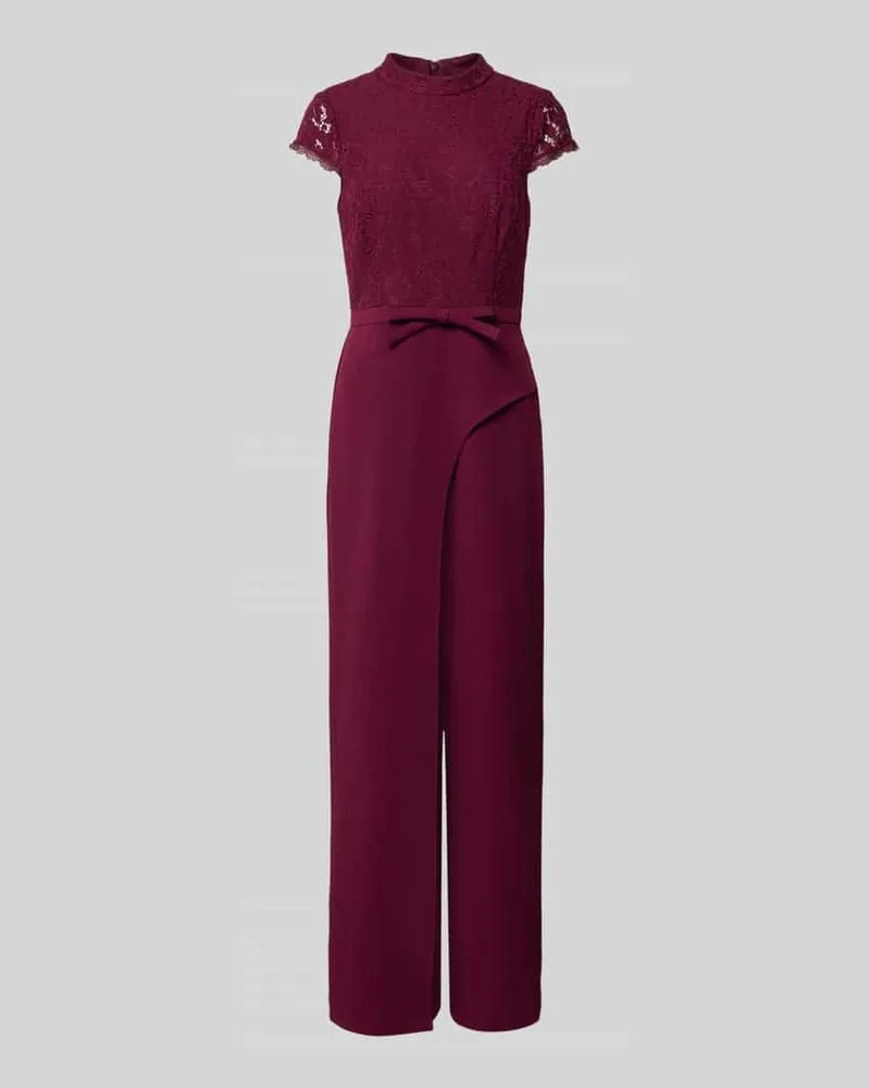 Adrianna Papell Regular Fit Jumpsuit mit Zierschleife Bordeaux