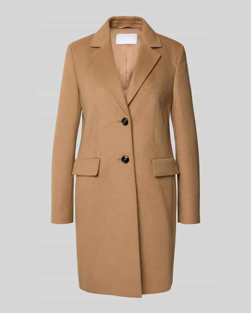 JAKE*S Regular Fit Mantel mit Lanawoll-Anteil und Reverskragen Camel