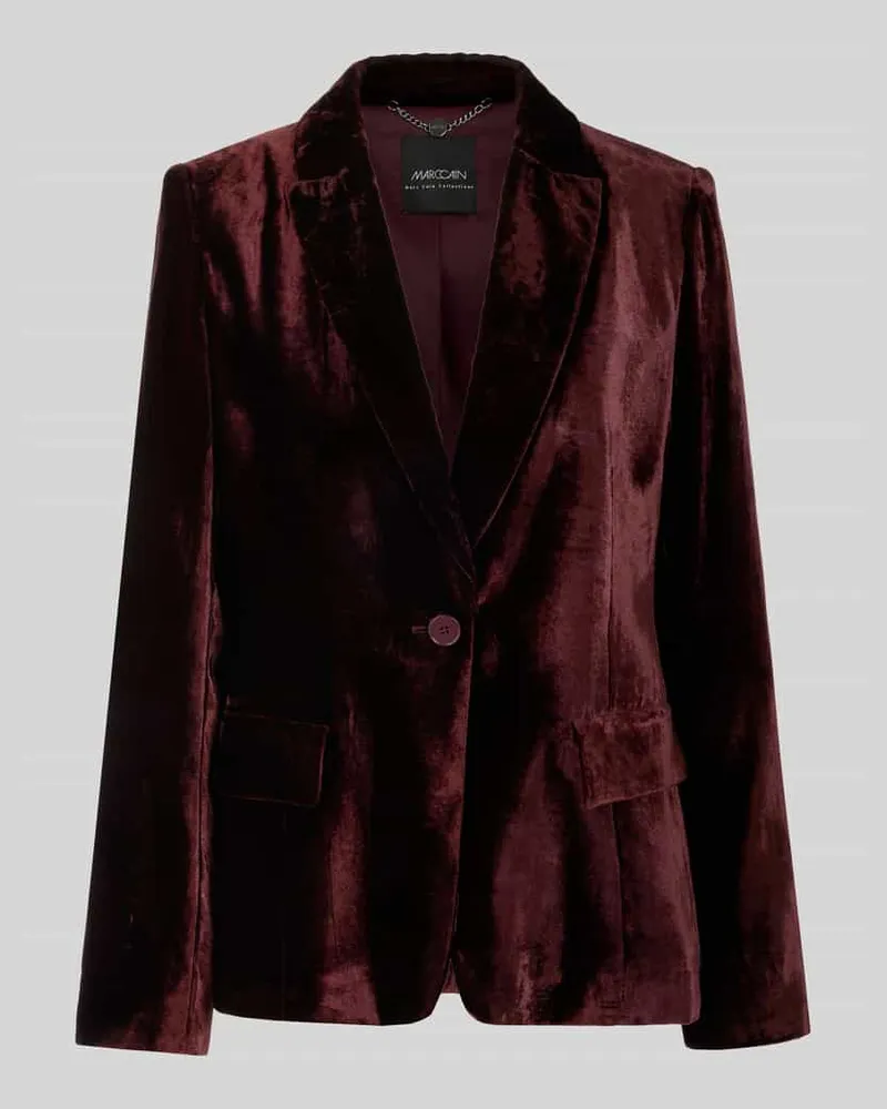 Marc Cain Regular Fit Longblazer mit Samtstruktur Bordeaux