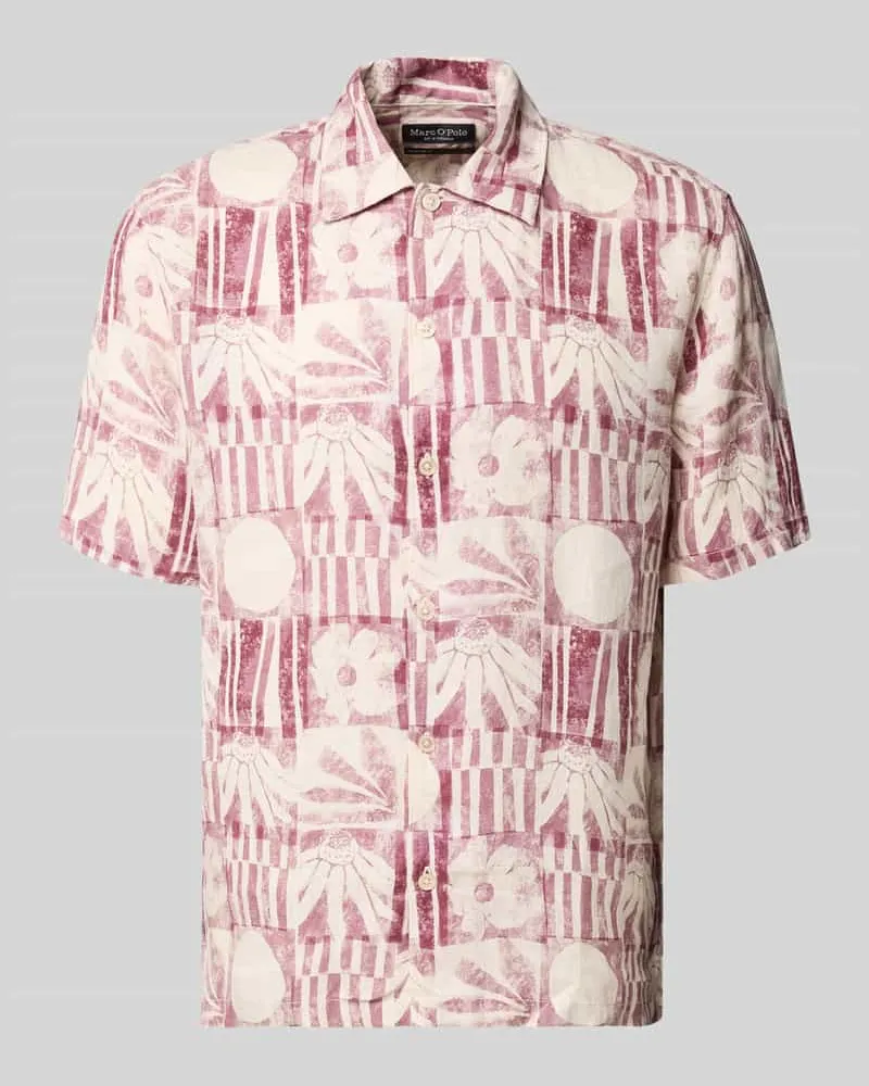 Marc O'Polo Relaxed Fit Freizeithemd aus reinem Leinen Hellrot