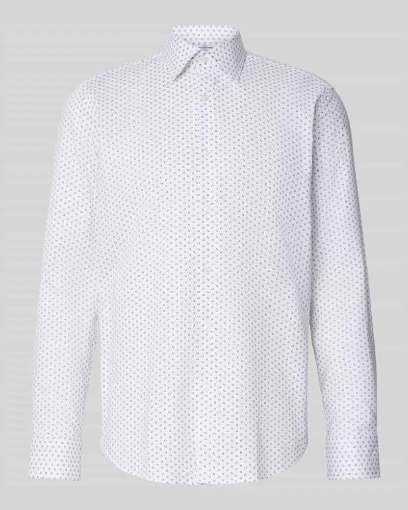HUGO BOSS Regular Fit Businesshemd aus Baumwoll-Mix Weiss